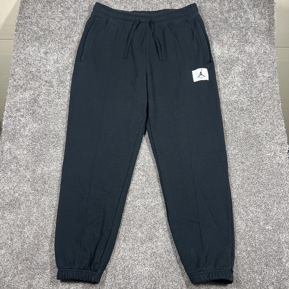 Jordan Pants Men's L Black Air Flight Fleece Joggers Sweatpants Basketball Gym